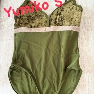 Yumiko Olive and Gold Leotard